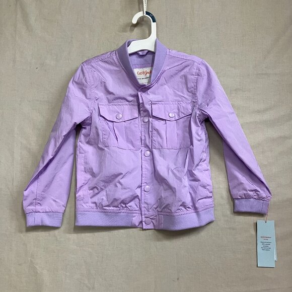 Cat & Jack Baby Toddler 5T Lavender Aviator Jacket Snap Front Long Sleeve Pocket - Picture 1 of 11